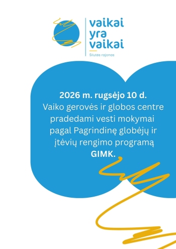 2026m. rugsėjo 10 d. pradedami GIMK mokymai.